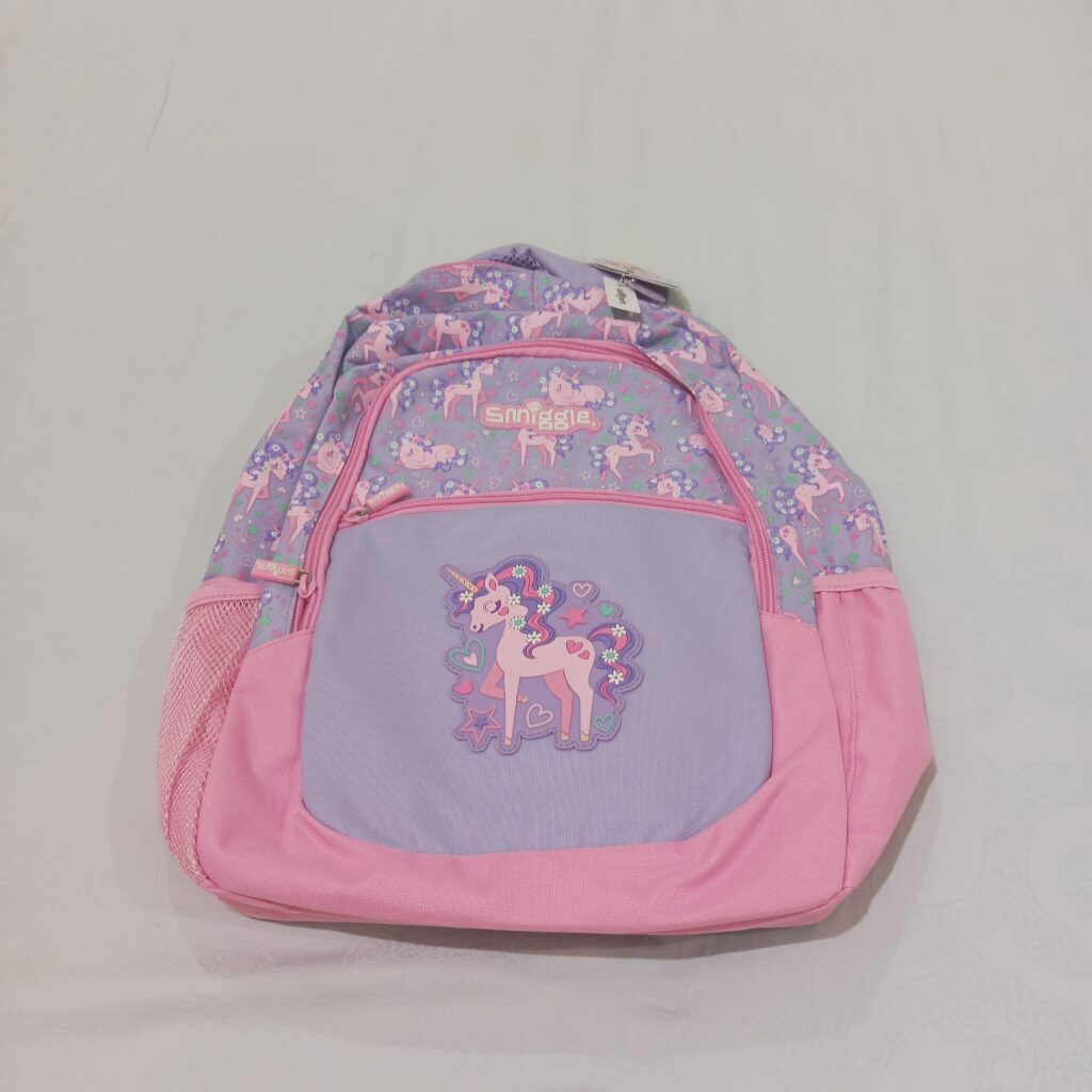 Tas Ransel Anak Sekolah "Smiggle Jump Classic" warna Pink motif Unicorn