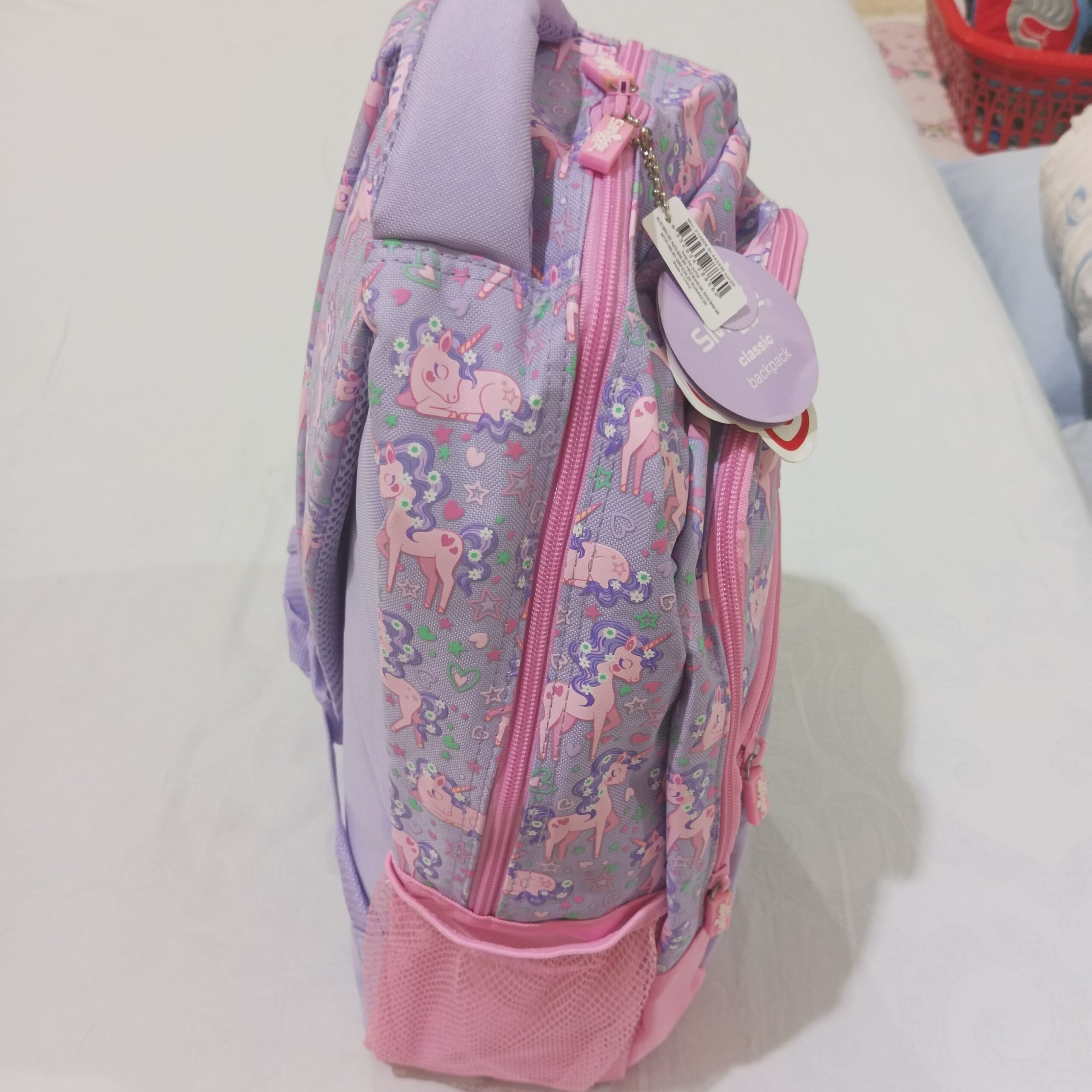 Tas Ransel Anak Sekolah "Smiggle Jump Classic" warna Pink motif Unicorn - Gambar 4