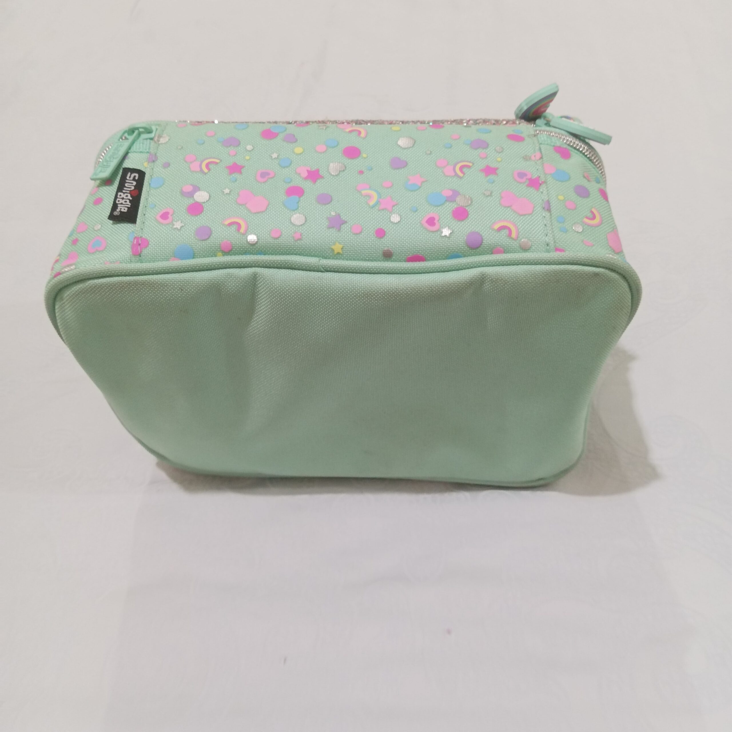 Tas Makan Siang Anak "Smiggle Bright Eyes Double Decker Lunchbox" Warna Mint Motif Glitter - Gambar 3